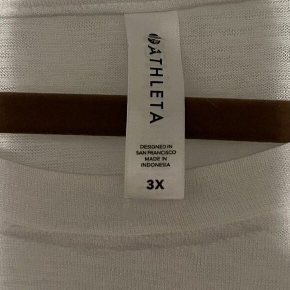 Athleta White Sleeveless Breezy Tank Sz 3X (22–24) Curvy Plus Workout Athlesiure - Picture 4 of 9